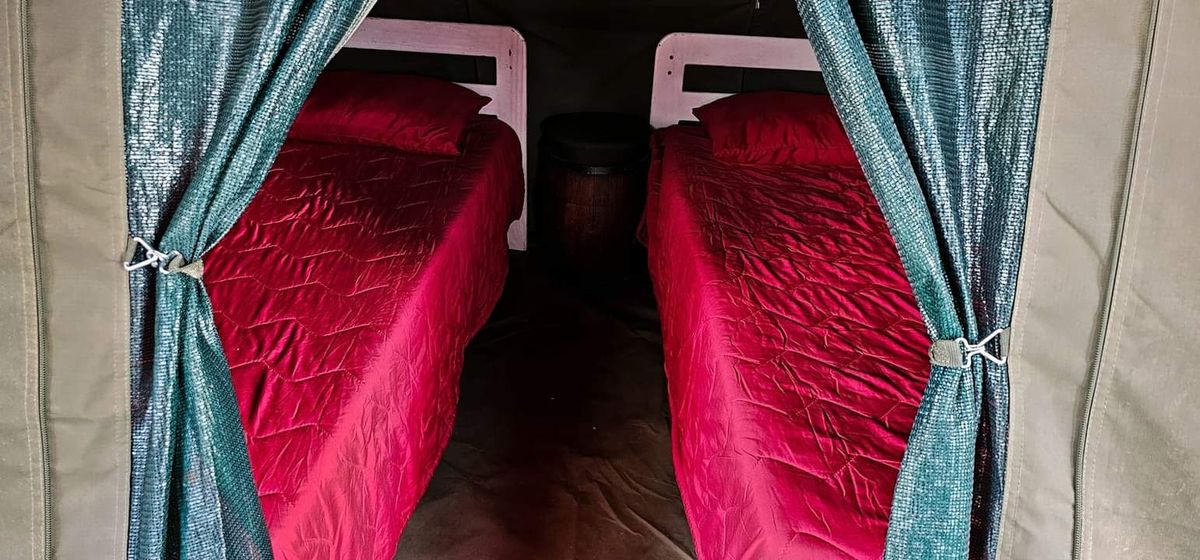 3x3m dome tent with two single beds